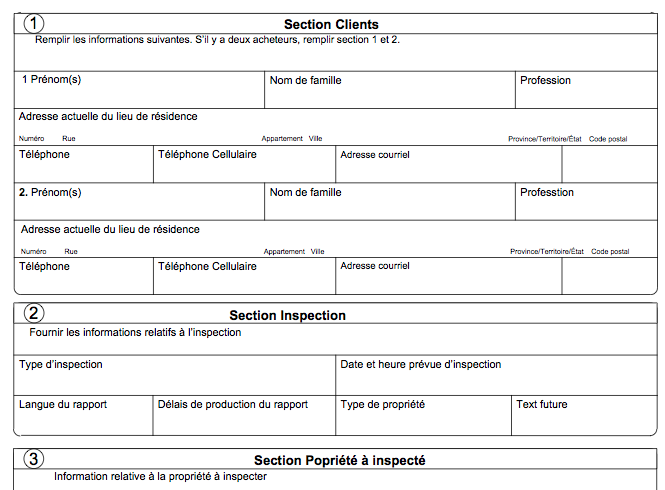 El Formulario de Solicitud de la Inspección